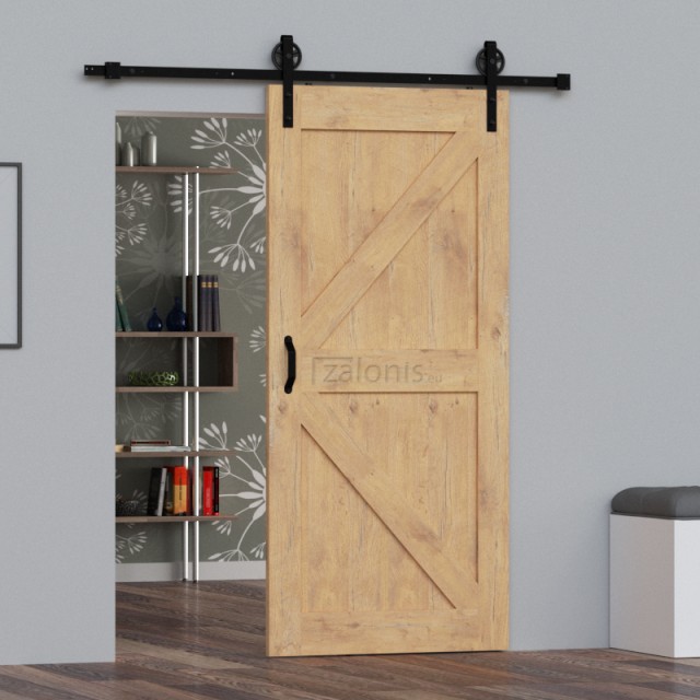 BARN DOOR RAIL 200cm/300cm BLACK D.120